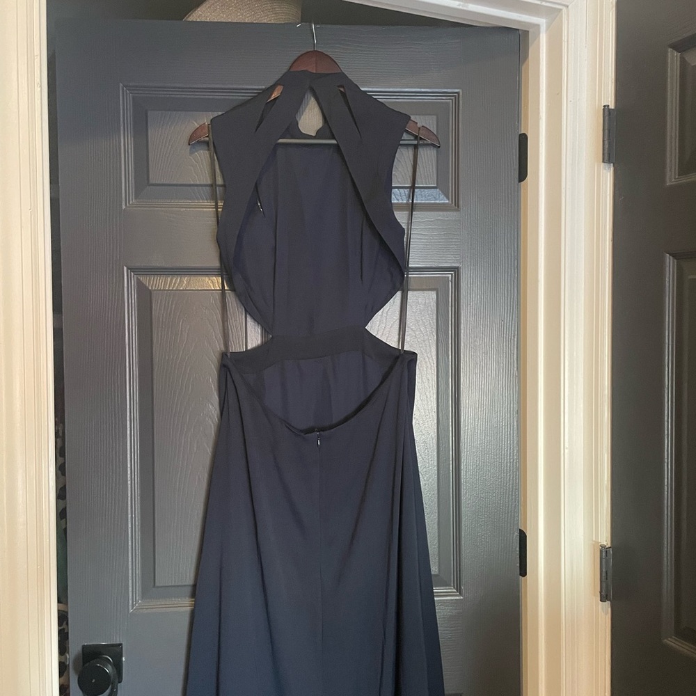 NWT H&M navy jumpsuit with open back size 12 - Picture 6 of 13